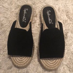 Splendid espadrille slip ons.  black suede. Size 8